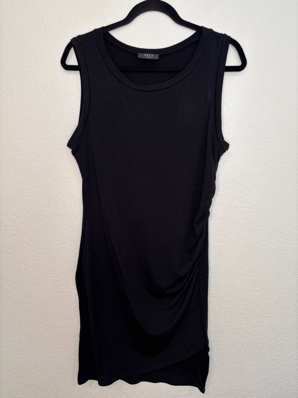 VICI Black Ruched Side Tank Top